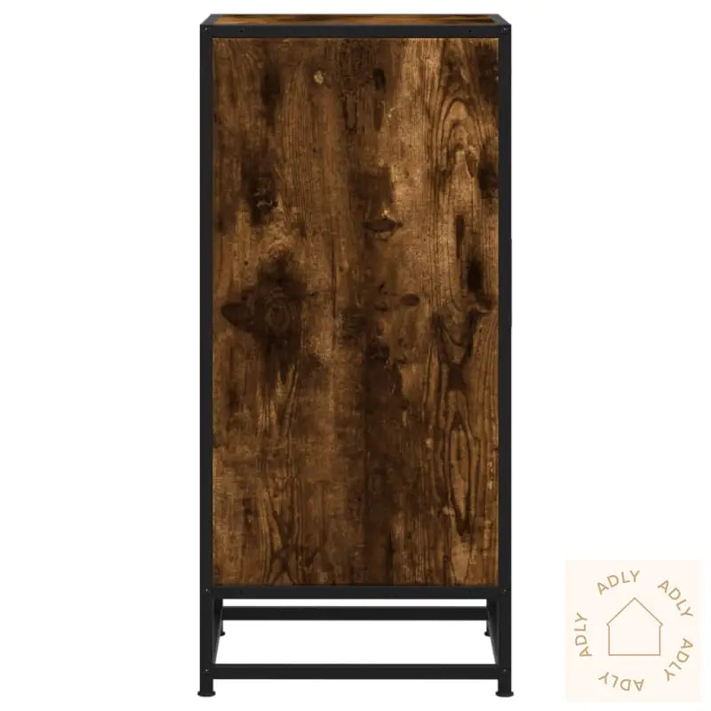 Skjenk Røkt Eik 35,5X35X76 Cm Konstruert Tre Og Metall