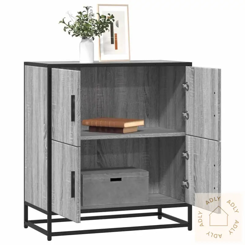 Skjenk Grå Sonoma 68X35X76 Cm Konstruert Tre