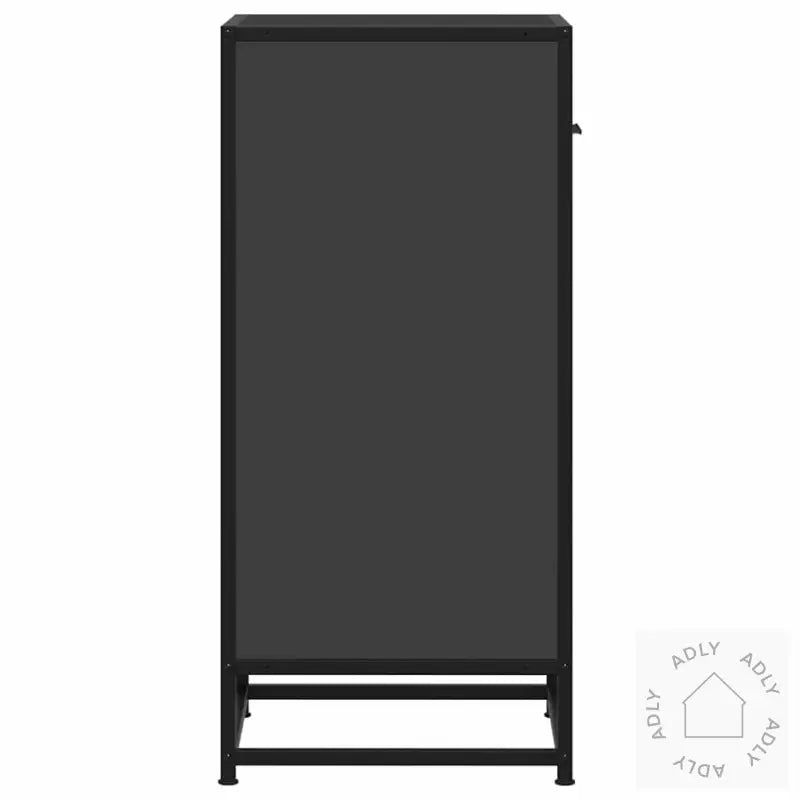 Skjenk Svart 35,5X35X76 Cm Konstruert Tre Og Metall
