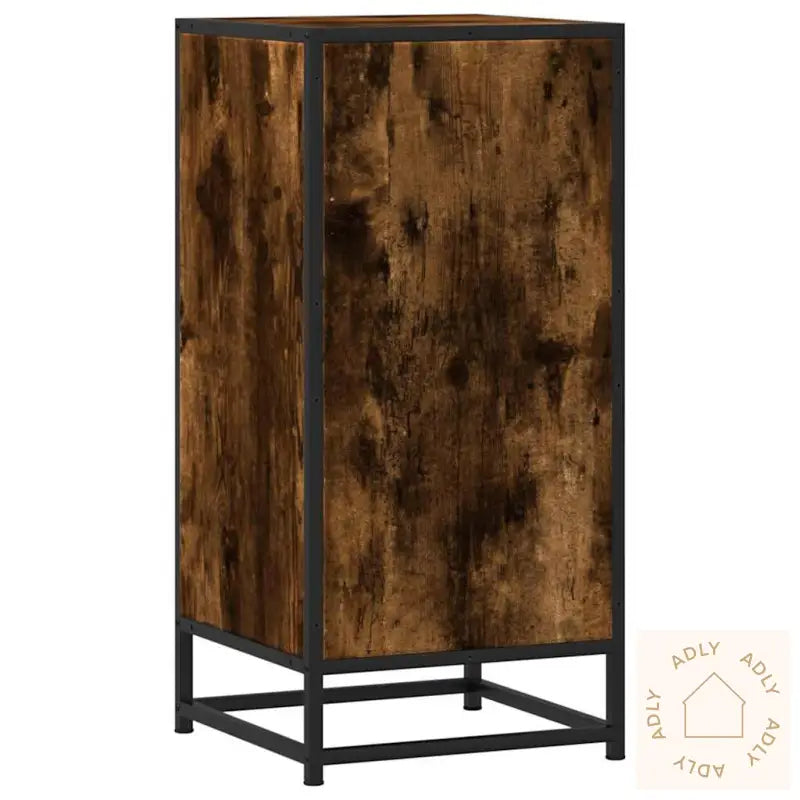 Skjenk Røkt Eik 35,5X35X76 Cm Konstruert Tre Og Metall