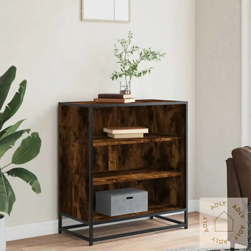 Skjenk Røkt Eik 68X35X76 Cm Konstruert Tre Og Metall