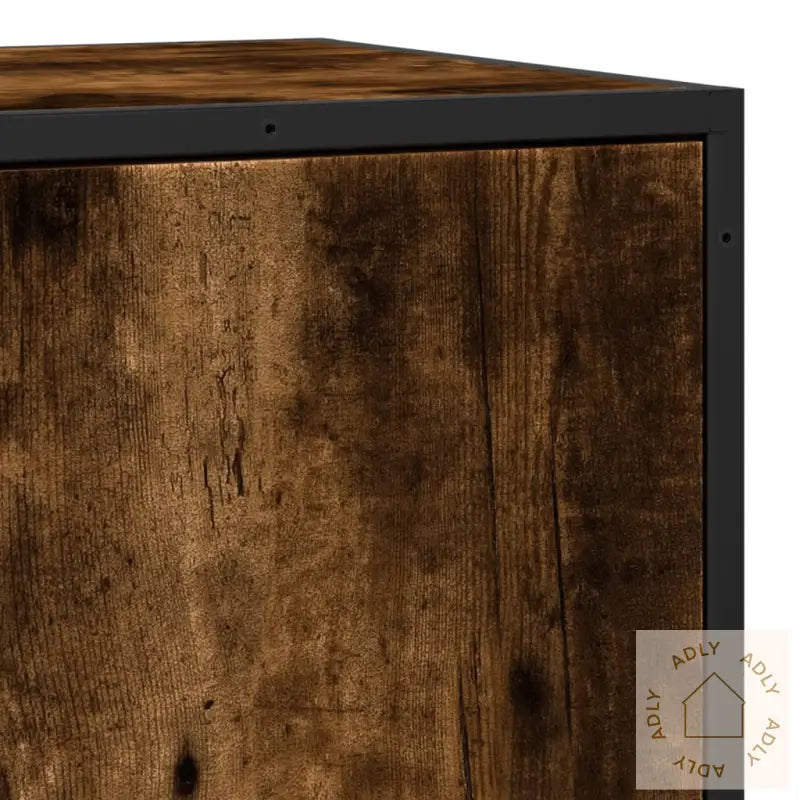 Skjenk Røkt Eik 35,5X35X76 Cm Konstruert Tre Og Metall