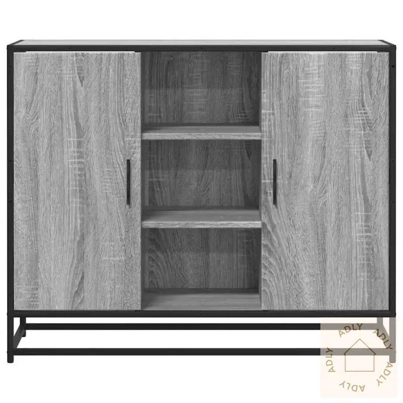 Skjenk Grå Sonoma Eik 92X35X76 Cm Konstruert Tre