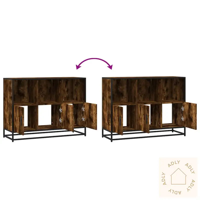 Skjenk Røkt Eik 100X35X76 Cm Konstruert Tre