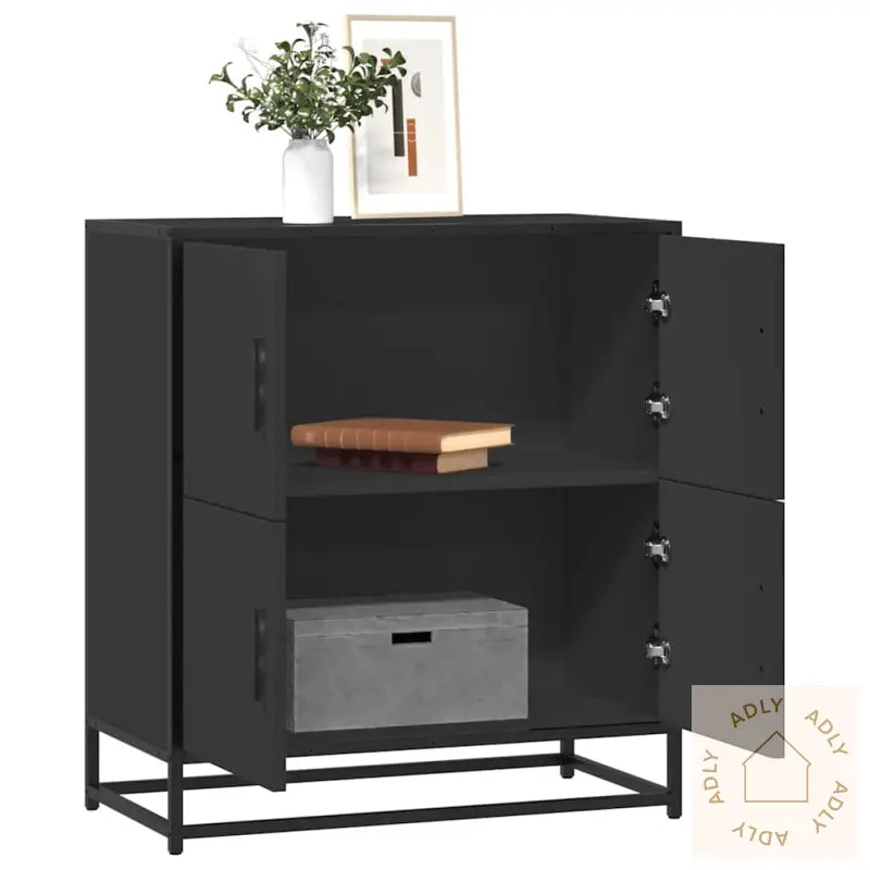 Skjenk Svart 68X35X76 Cm Konstruert Tre