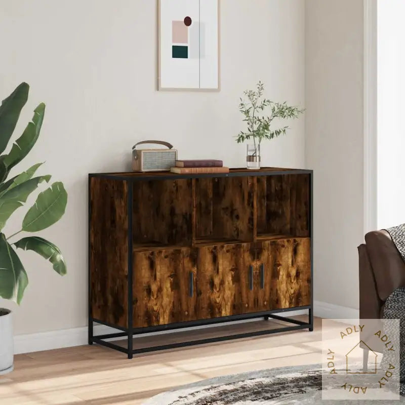 Skjenk Røkt Eik 100X35X76 Cm Konstruert Tre