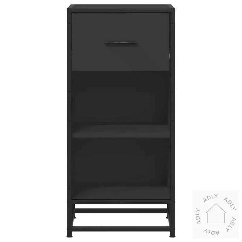 Skjenk Svart 35,5X35X76 Cm Konstruert Tre Og Metall