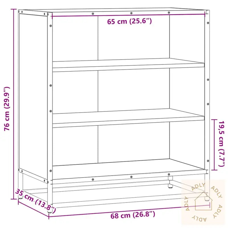 Skjenk Røkt Eik 68X35X76 Cm Konstruert Tre Og Metall