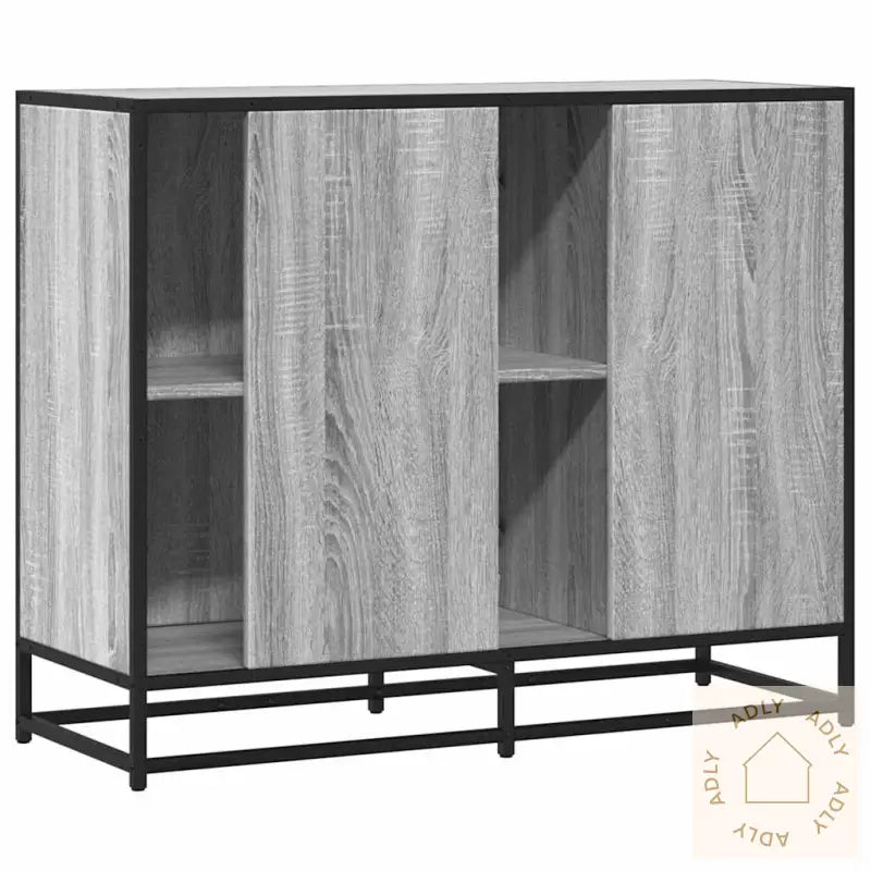 Skjenk Grå Sonoma Eik 92X35X76 Cm Konstruert Tre