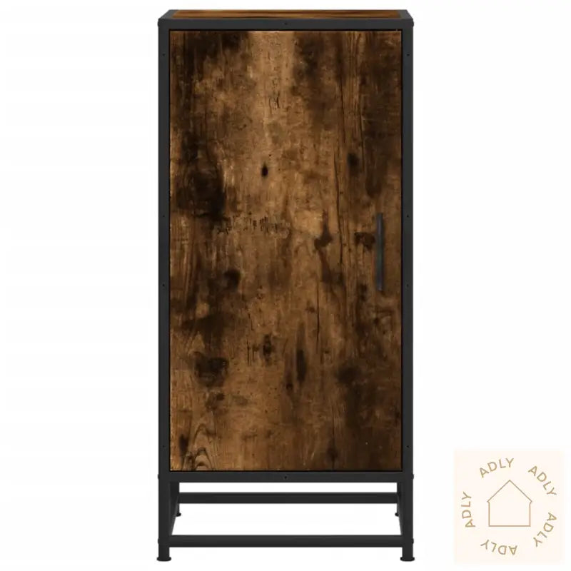 Skjenk Røkt Eik 35,5X35X76 Cm Konstruert Tre Og Metall