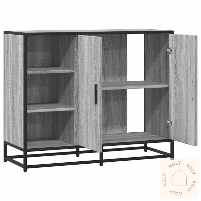 Skjenk Grå Sonoma Eik 92X35X76 Cm Konstruert Tre