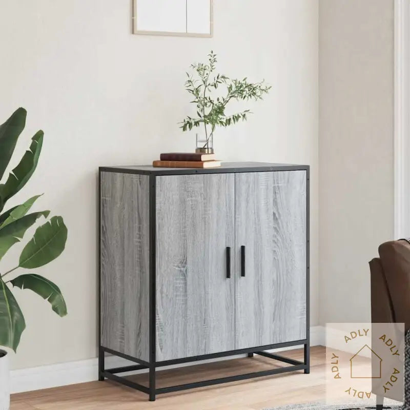 Skjenk Grå Sonoma 68X35X76 Cm Konstruert Tre Og Metall