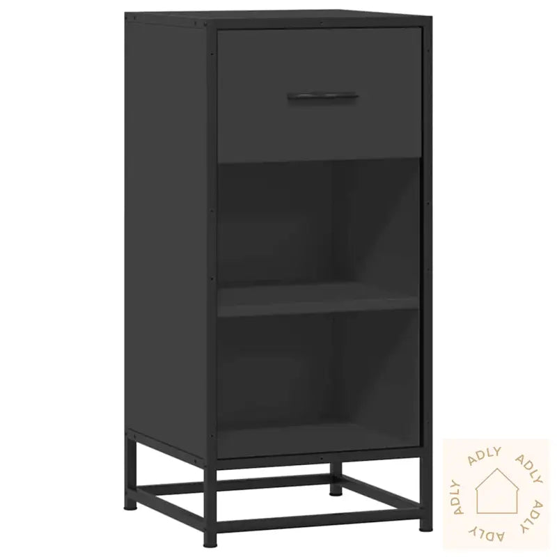 Skjenk Svart 35,5X35X76 Cm Konstruert Tre Og Metall