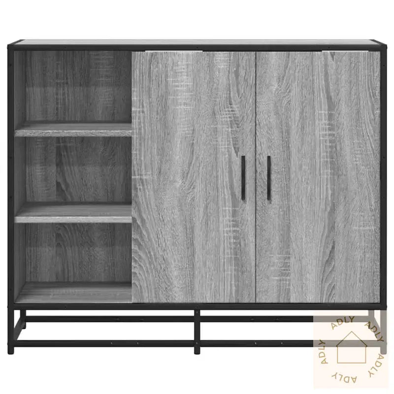 Skjenk Grå Sonoma Eik 92X35X76 Cm Konstruert Tre