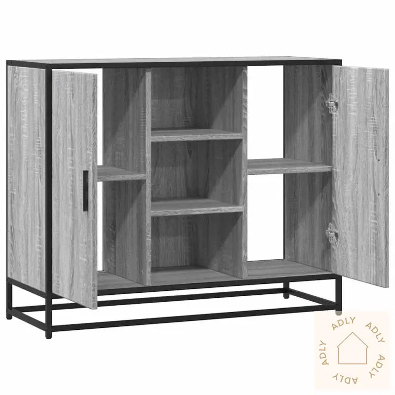 Skjenk Grå Sonoma Eik 92X35X76 Cm Konstruert Tre