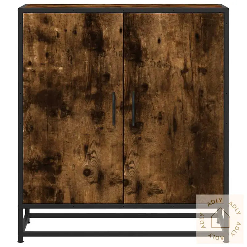 Skjenk Røkt Eik 68X35X76 Cm Konstruert Tre Og Metall