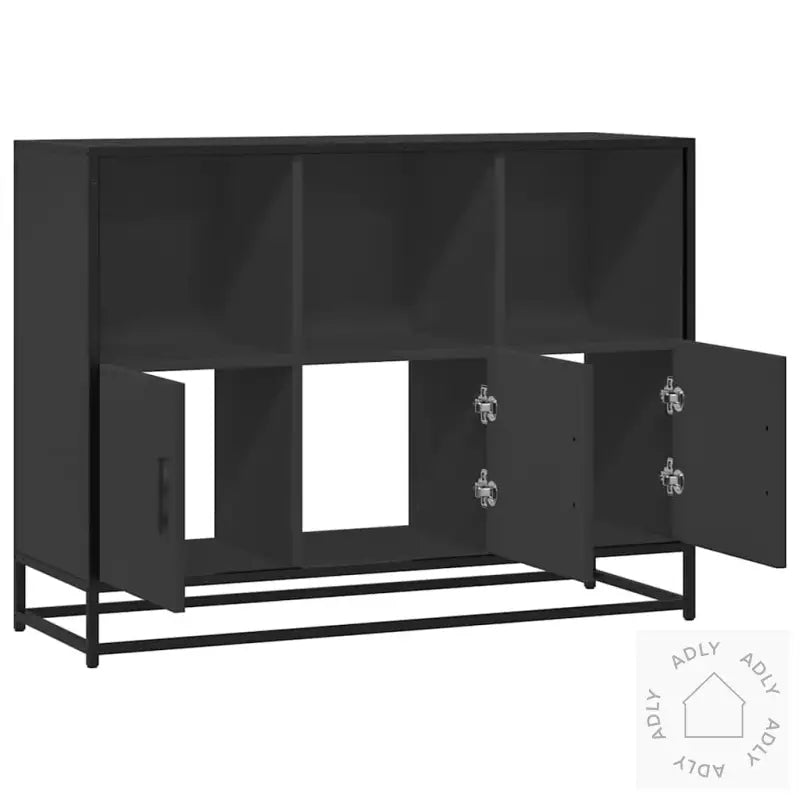 Skjenk Svart 100X35X76 Cm Konstruert Tre