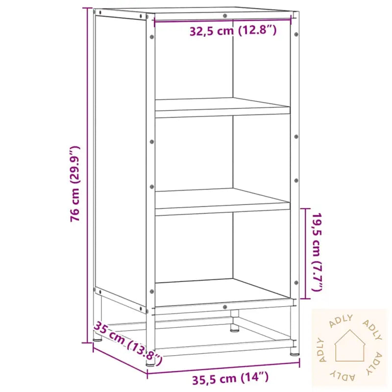 Skjenk Sonoma Eik 35,5X35X76 Cm Konstruert Tre Og Metall