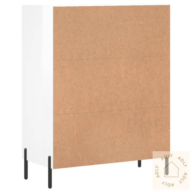 Skjenk Høyglans Hvit 69,5X34X90 Cm Konstruert Tre