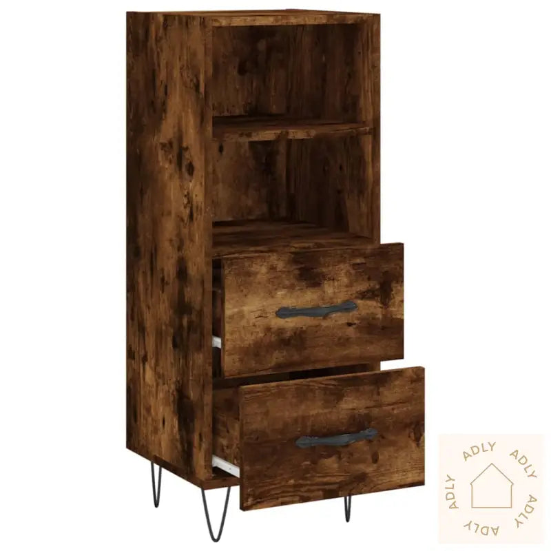 Skjenk Røkt Eik 34,5X34X90 Cm Konstruert Tre