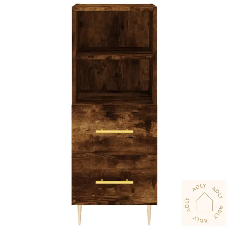 Skjenk Røkt Eik 34,5X34X90 Cm Konstruert Tre