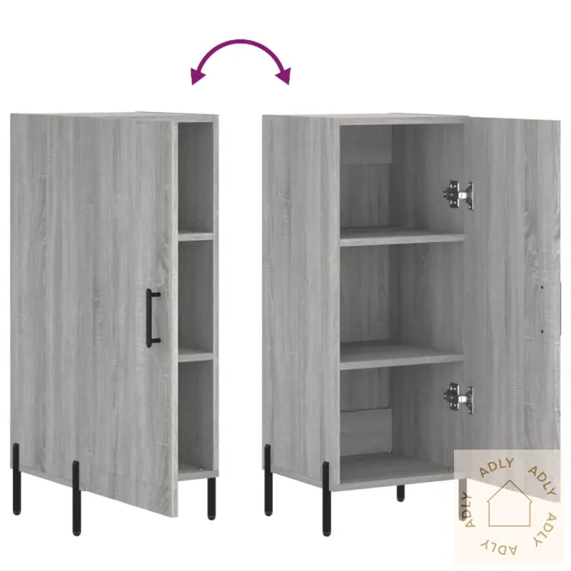 Skjenk Grå Sonoma 34,5X34X90 Cm Konstruert Tre