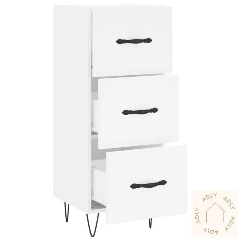 Skjenk Hvit 34,5X34X90 Cm Konstruert Tre