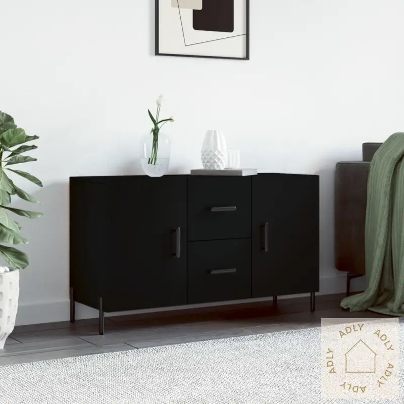 Skjenk Svart 100X36X60 Cm Konstruert Tre