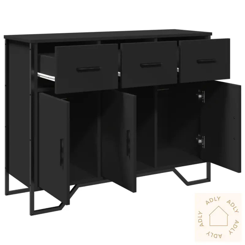 Skjenk Svart 97X32,5X74,5 Cm Konstruert Tre