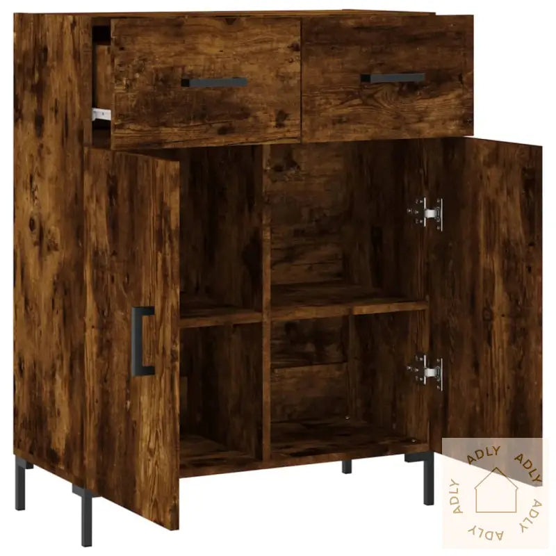 Skjenk Røkt Eik 69,5X34X90 Cm Konstruert Tre