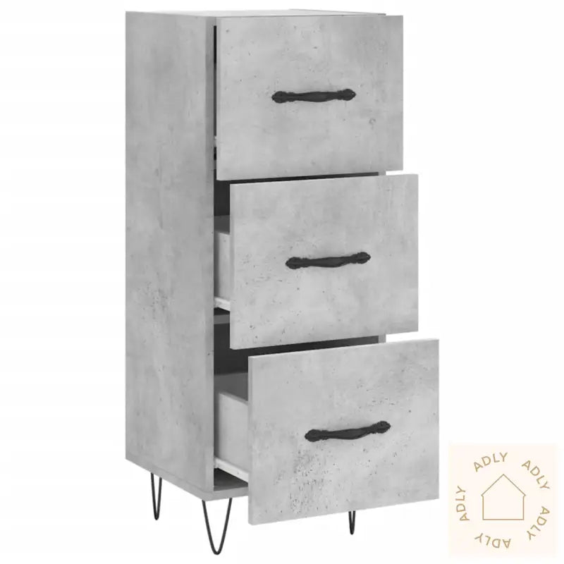 Skjenk Betonggrå 34,5X34X90 Cm Konstruert Tre