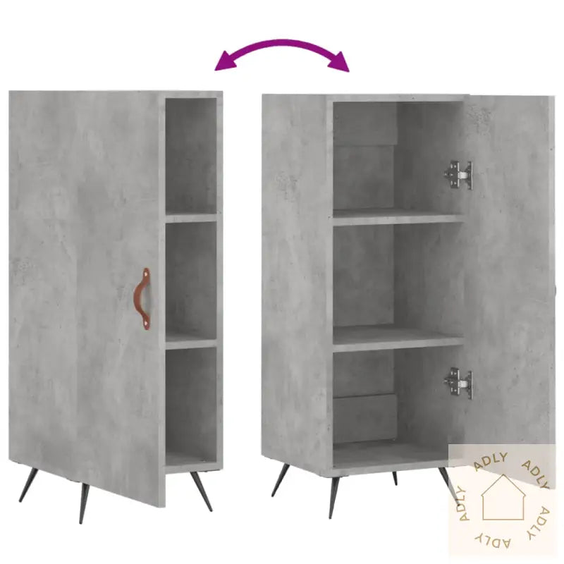 Skjenk Betonggrå 34,5X34X90 Cm Konstruert Tre