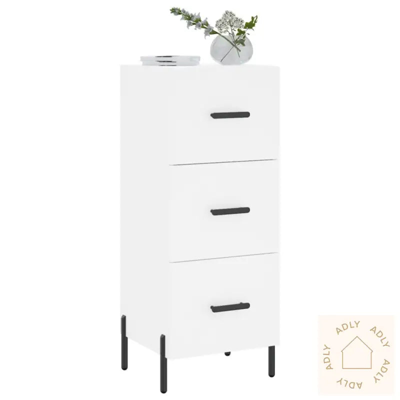 Skjenk Hvit 34,5X34X90 Cm Konstruert Tre