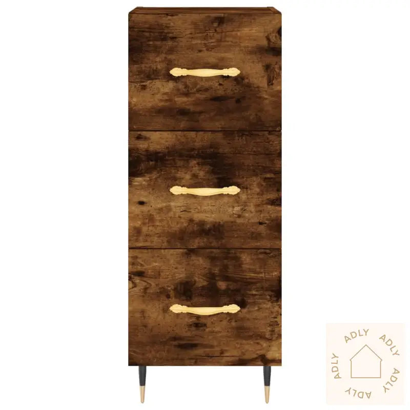 Skjenk Røkt Eik 34,5X34X90 Cm Konstruert Tre