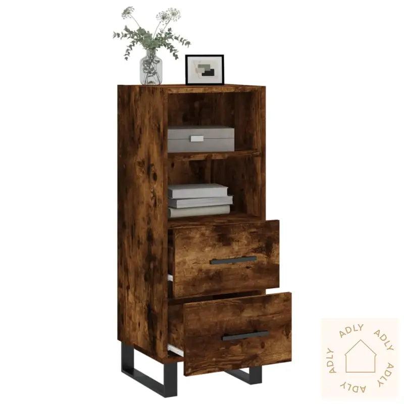 Skjenk Røkt Eik 34,5X34X90 Cm Konstruert Tre