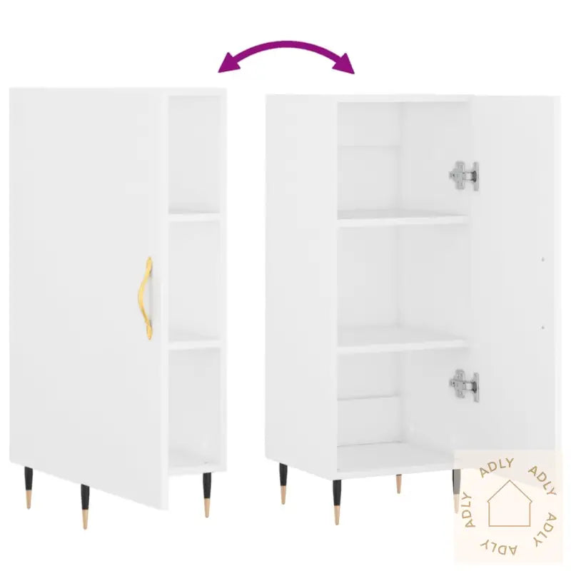 Skjenk Hvit 34,5X34X90 Cm Konstruert Tre