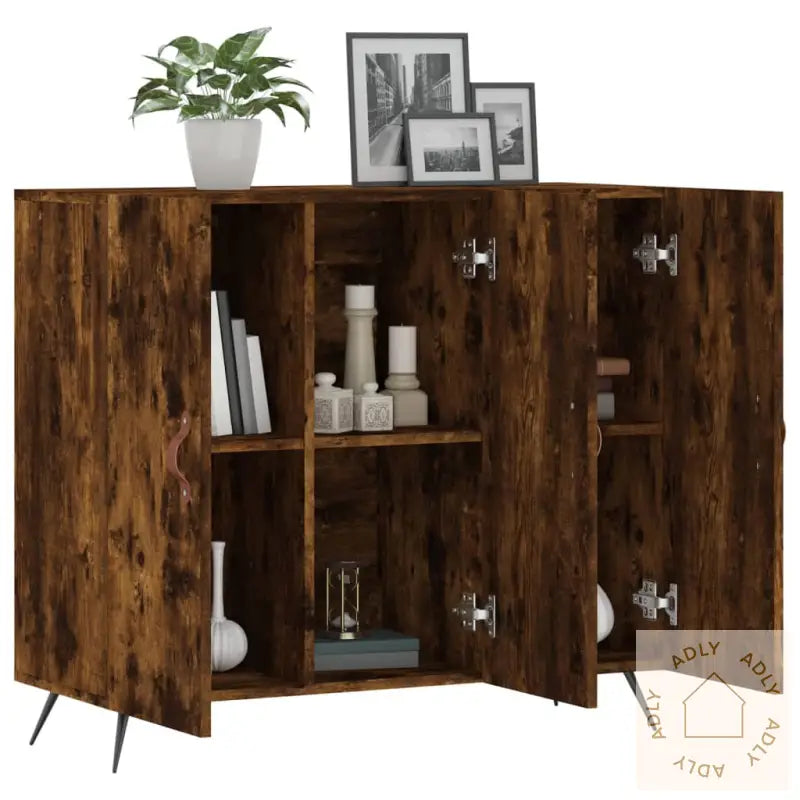 Skjenk Røkt Eik 90X34X80 Cm Konstruert Tre