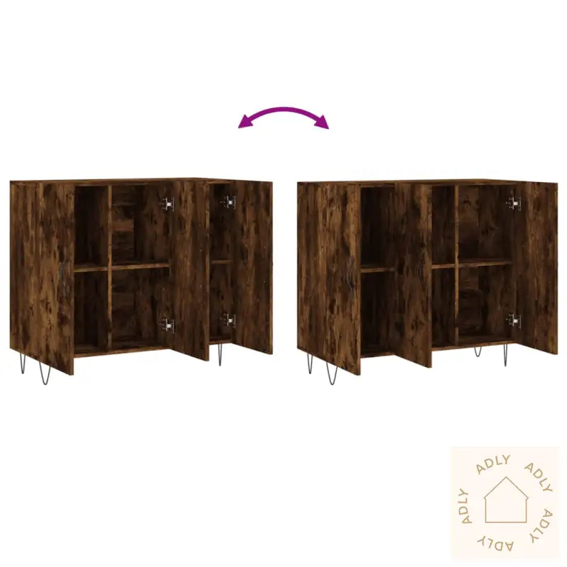 Skjenk Røkt Eik 90X34X80 Cm Konstruert Tre