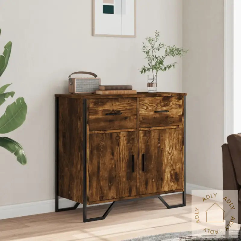 Skjenk Røkt Eik 79,5X35,5X74,5 Cm Konstruert Tre