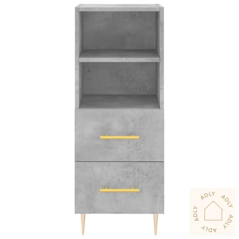 Skjenk Betonggrå 34,5X34X90 Cm Konstruert Tre