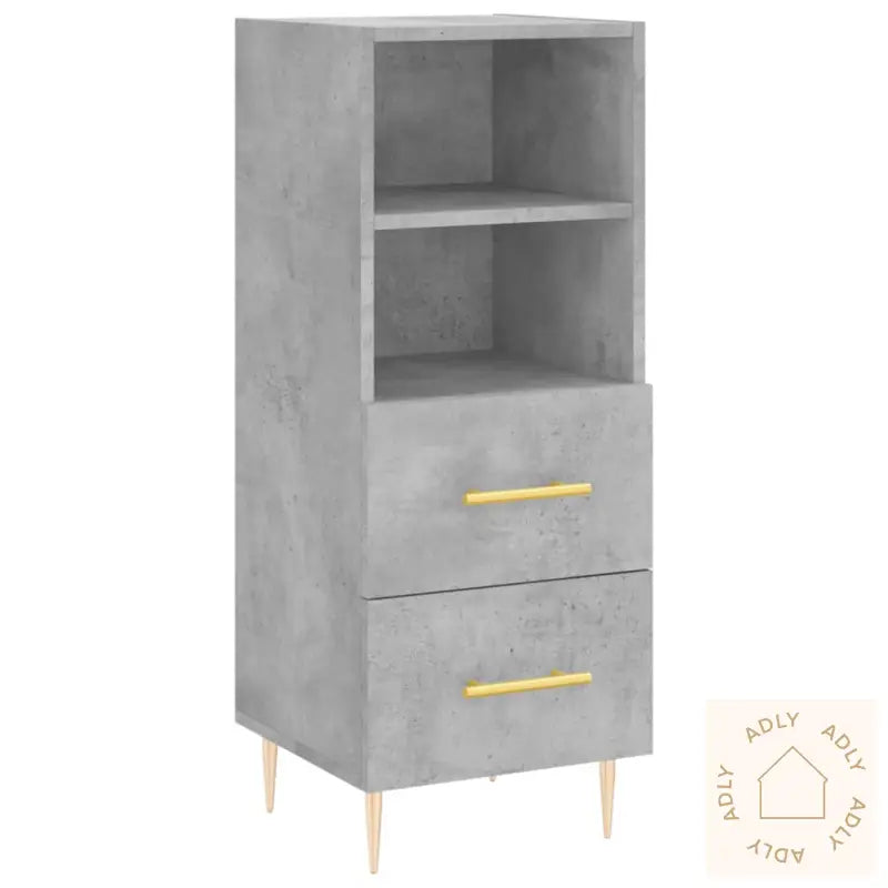 Skjenk Betonggrå 34,5X34X90 Cm Konstruert Tre