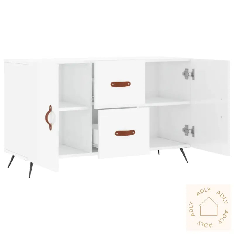 Skjenk Høyglans Hvit 100X36X60 Cm Konstruert Tre