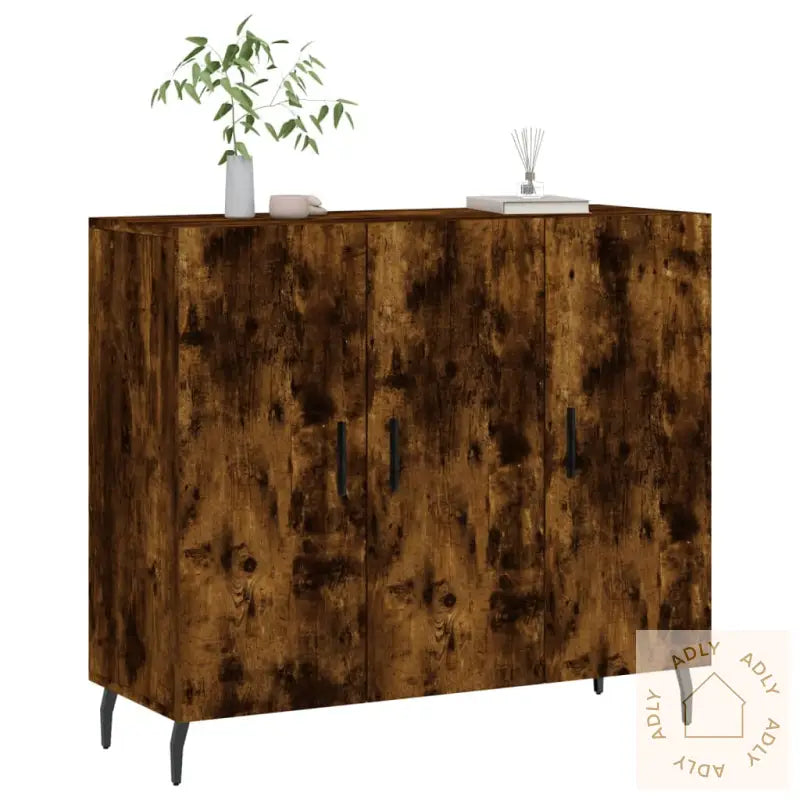 Skjenk Røkt Eik 90X34X80 Cm Konstruert Tre