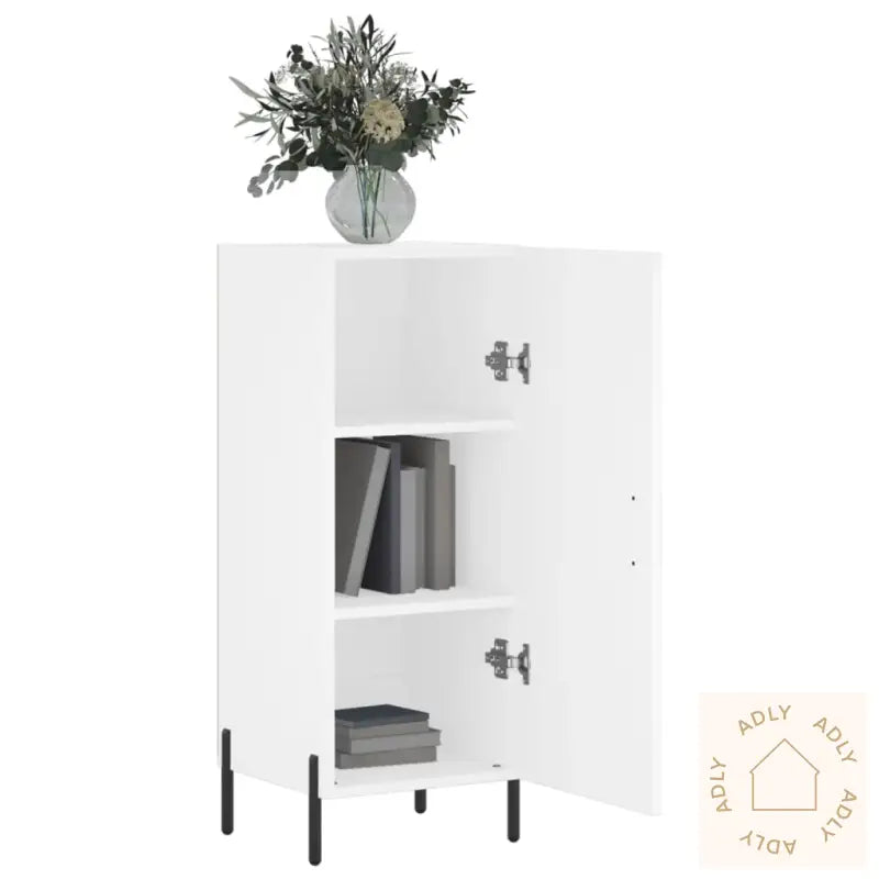 Skjenk Hvit 34,5X34X90 Cm Konstruert Tre