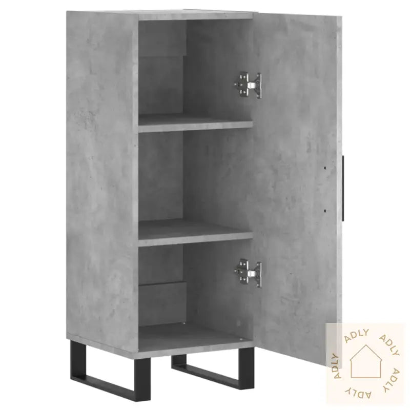 Skjenk Betonggrå 34,5X34X90 Cm Konstruert Tre