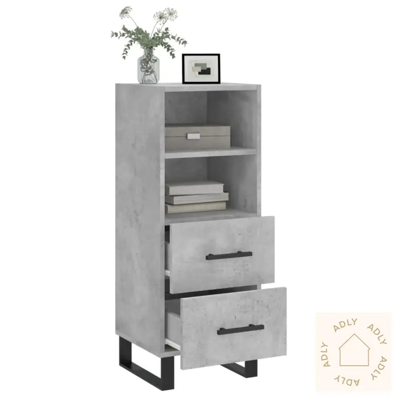 Skjenk Betonggrå 34,5X34X90 Cm Konstruert Tre