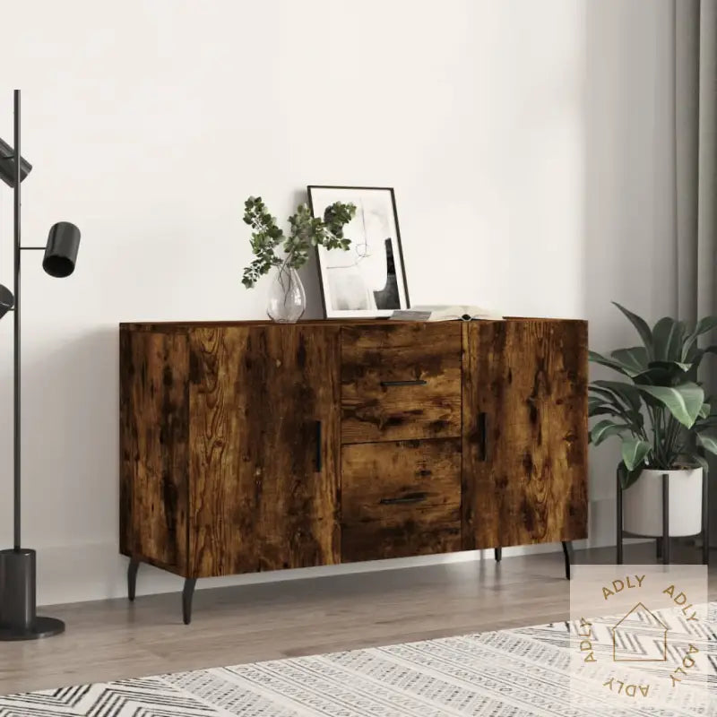 Skjenk Røkt Eik 100X36X60 Cm Konstruert Tre