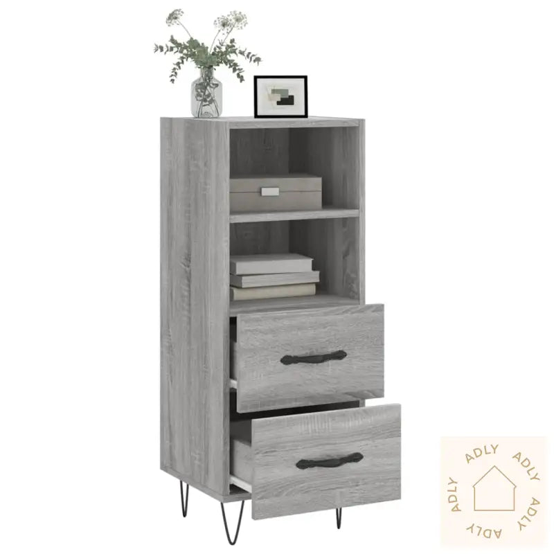 Skjenk Grå Sonoma 34,5X34X90 Cm Konstruert Tre