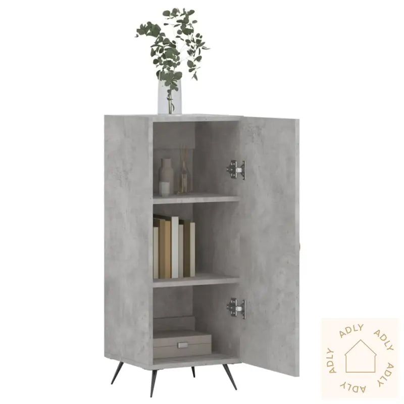 Skjenk Betonggrå 34,5X34X90 Cm Konstruert Tre