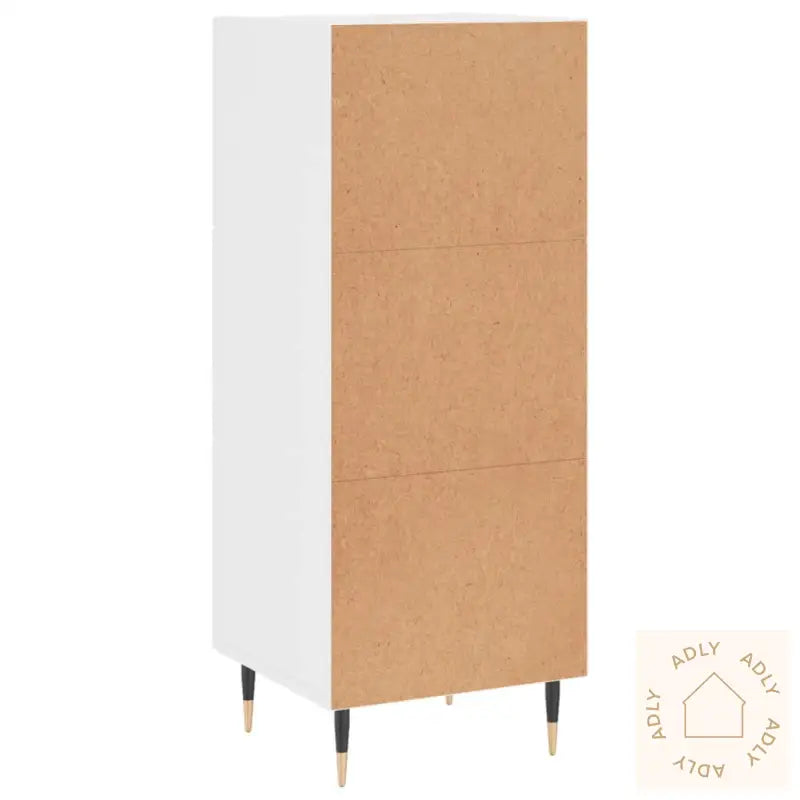 Skjenk Høyglans Hvit 34,5X34X90 Cm Konstruert Tre